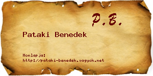 Pataki Benedek névjegykártya