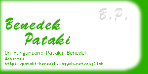 benedek pataki business card